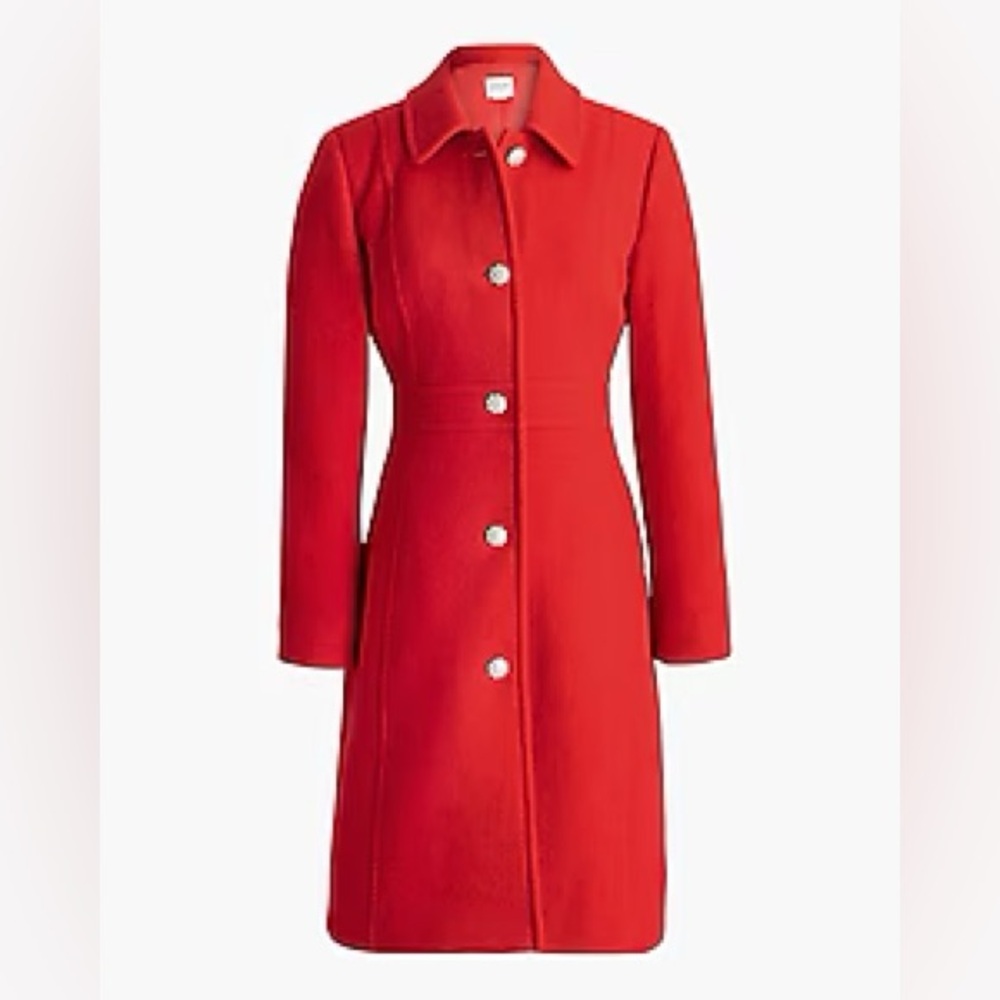 NWT J.Crew Lady Day Coat With Jeweled Buttons - Picture 3 of 4
